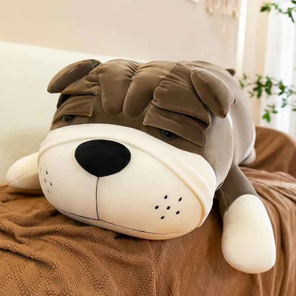 Kawaii Shar Pei Dog Plush Pillow - Super Soft Stuffed Sleep Pillow and Cuddle Toy Gift, 2 Colors and 3 Sizes