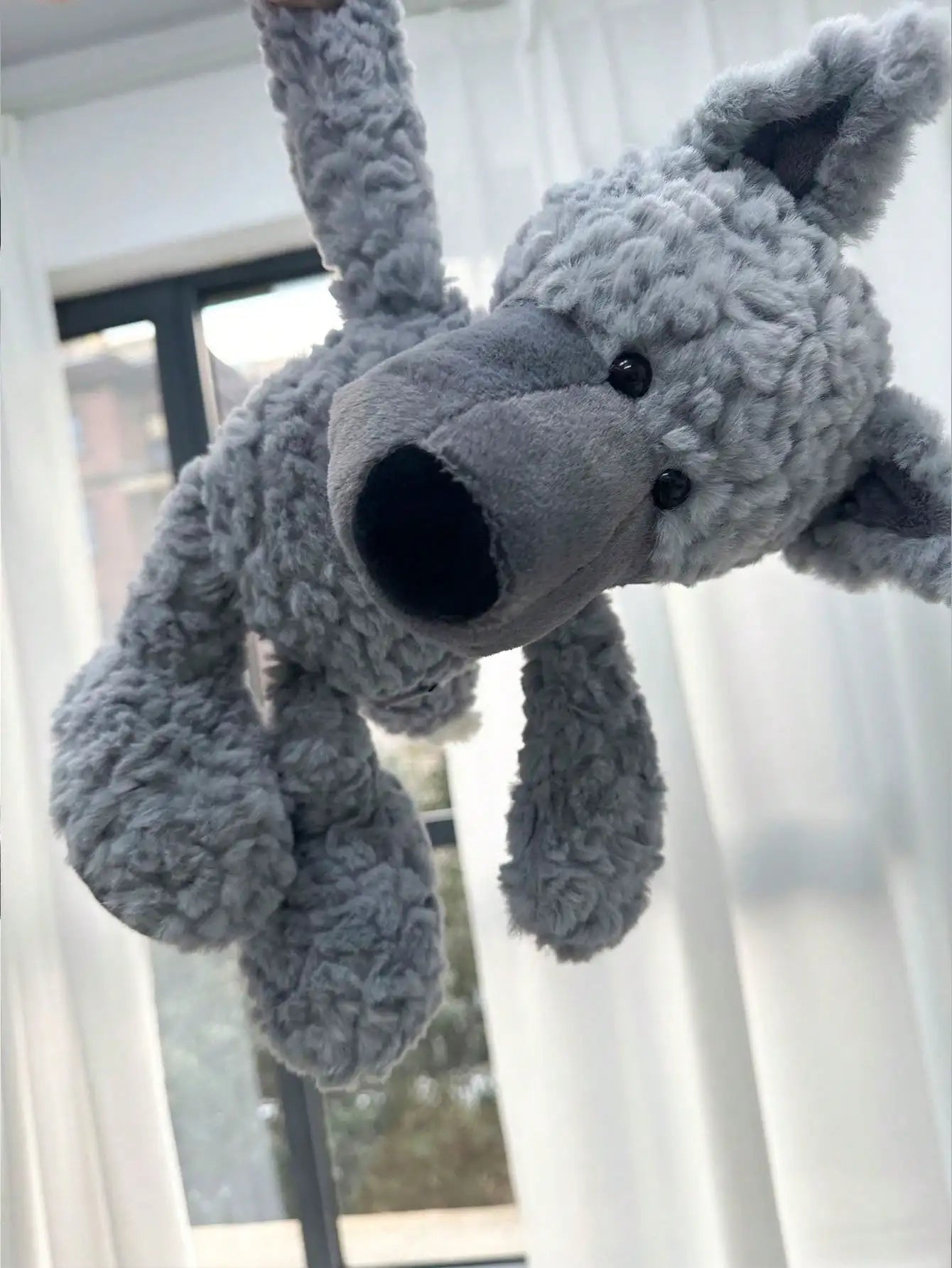 Gray Wolf Plush Toy – 15.7" (40cm) Fluffy Stuffed Animal