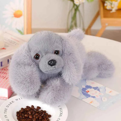 30cm Kawaii Black Puppy Plush Toy Cute Lying Dog Soft Stuffed Doll Pillow Lovely Birthday Gift for Ages