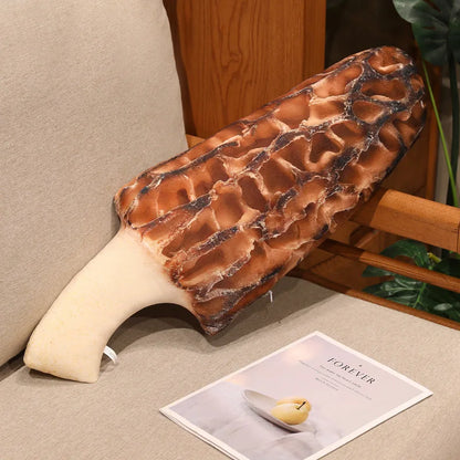 Kawaii Simulation Vegetable Plush Pillow - Funny Stuffed Corn Cucumber Okra Mushroom Sleep Cushion and Gift, 70cm Morchella 70cm (27.6")