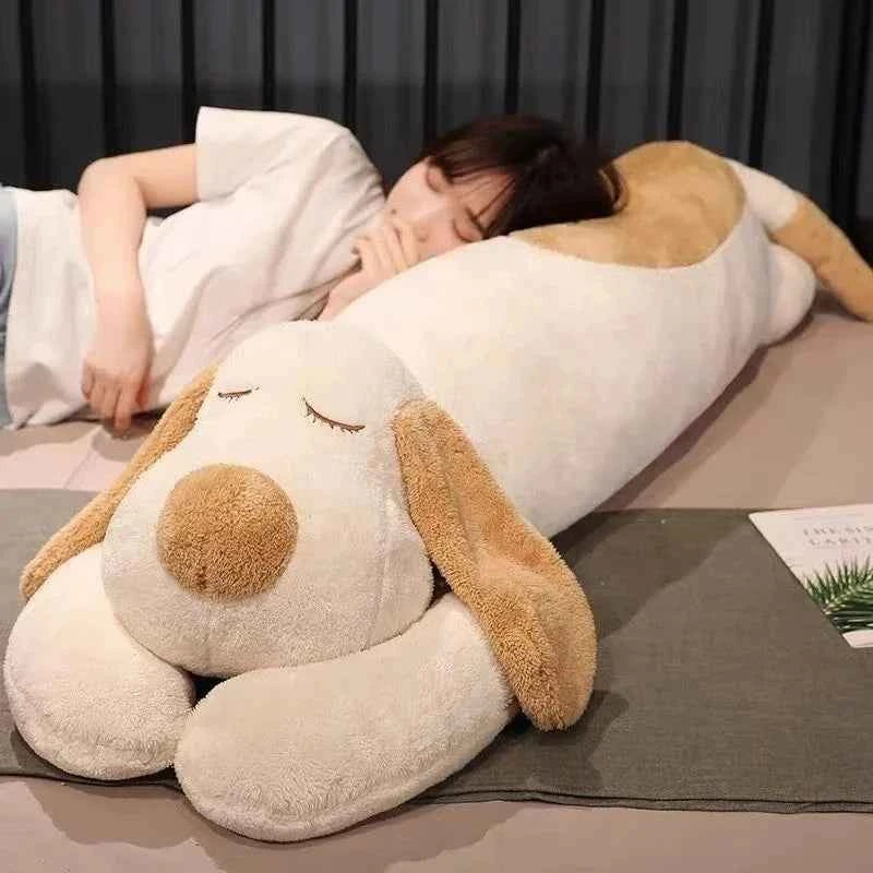 Giant Sleeping Dog Plush Toy (35.4-55.1 in) - Soft Puppy Cartoon Pillow & Cushion Gift