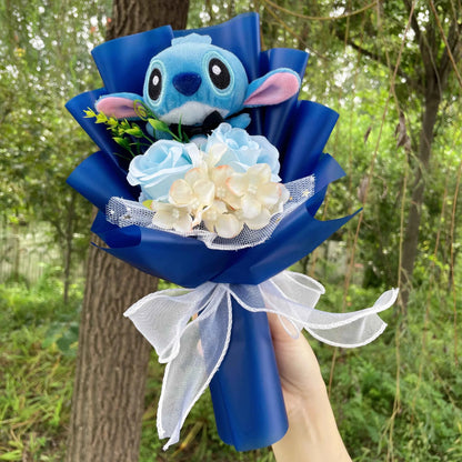 Super Soft Anime Stitch Plush Bouquet (11.0-13.8 in) - Stuffed Doll Gift