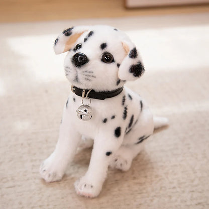 Realistic Dalmatian Plush Toy – Cute Spotted Dog Stuffed Animal Puppy Doll White D