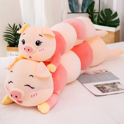 Caterpillar Pig Plush Pillow – Giant Kawaii Stuffed Animal