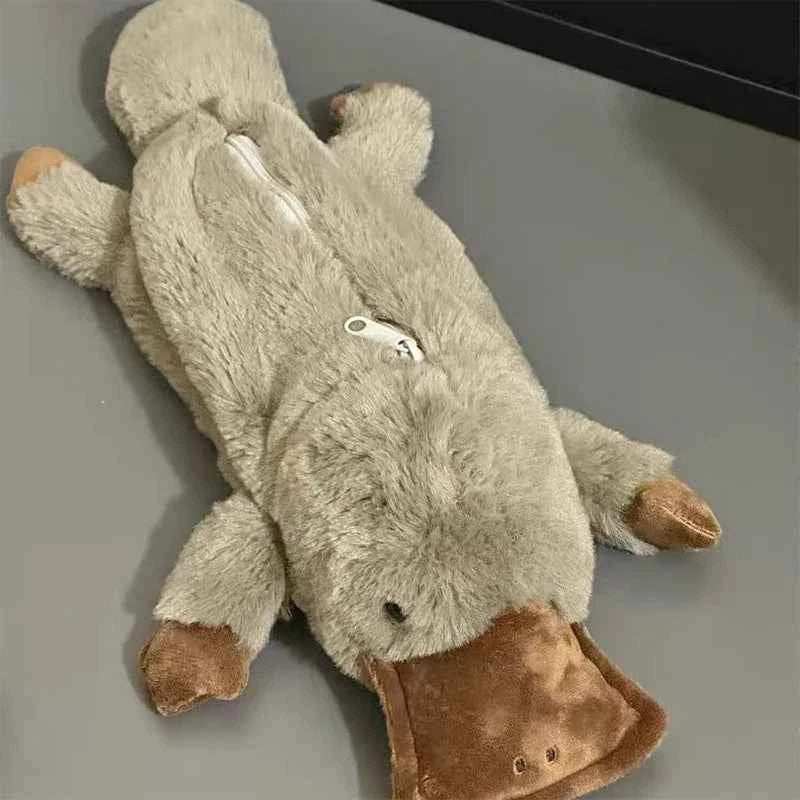 Kawaii Plush Platypus Pencil Case (10.6 in) - Large Capacity Cosmetic & Storage Bag