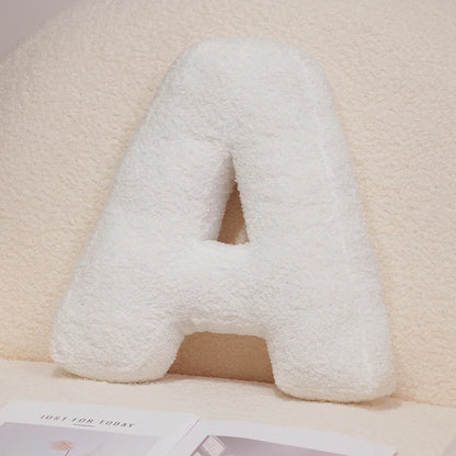 Kawaii English Letter Plush Pillow – Soft Stuffed Alphabet Sofa Cushion & Kids Learning Toy (A–Z + Heart) A