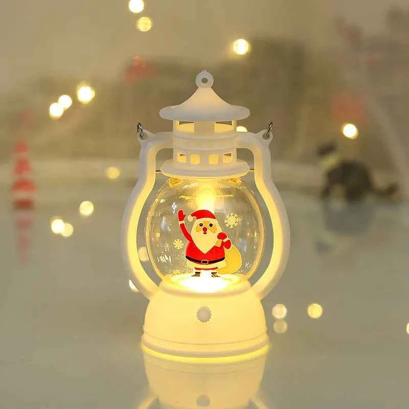 Portable LED Christmas Santa Snowman Lanterns - Indoor Holiday Decor Lights