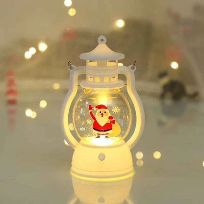 Portable LED Christmas Santa Snowman Lanterns - Indoor Holiday Decor Lights