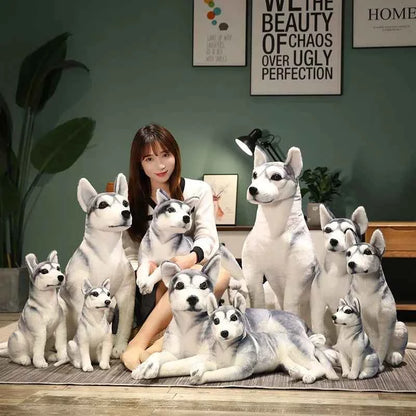 Realistic Husky Plush Toy – Simulation Siberian Husky Stuffed Dog