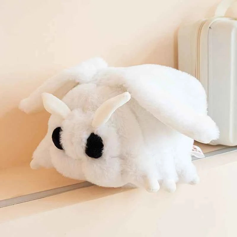 Kawaii White Moth Plush Doll - Soft Stuffed Night Butterfly Pillow Toy and Gift, 26cm