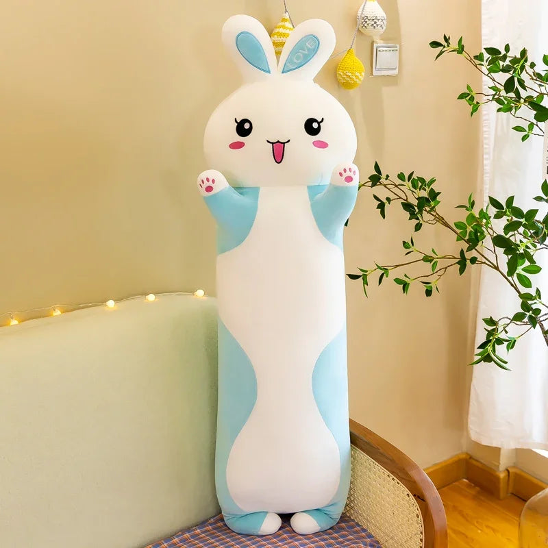 Giant Pink Rabbit Plush Pillow – Soft Bunny Body Cushion