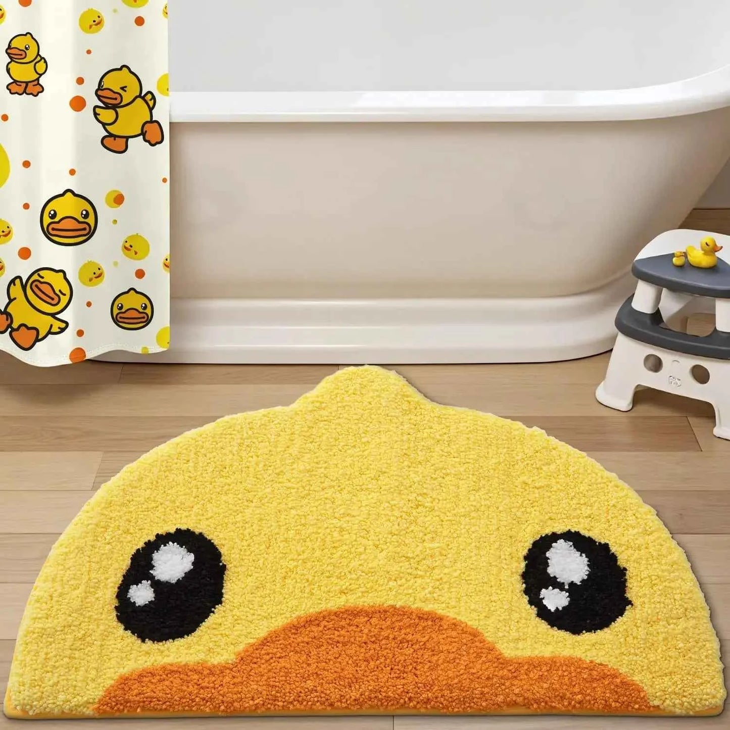Adorable Little Yellow Duck Cartoon Semi Circular Bathroom GFYR6-12
