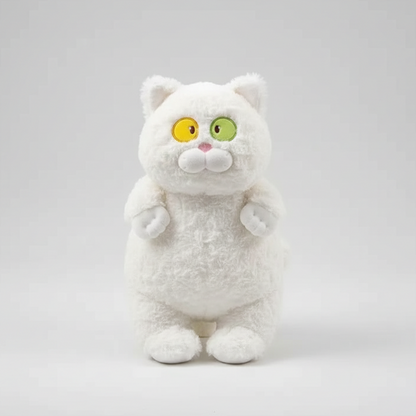 Kawaii Fat Cat Plush Toy – Soft Stuffed Animal Pillow White