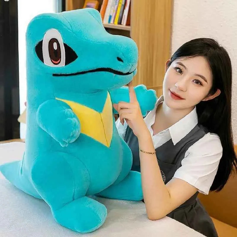 Kawaii Blue Baby Crocodile Anime Plush Toy – Soft Stuffed Animal Pillow Doll (30–80cm)