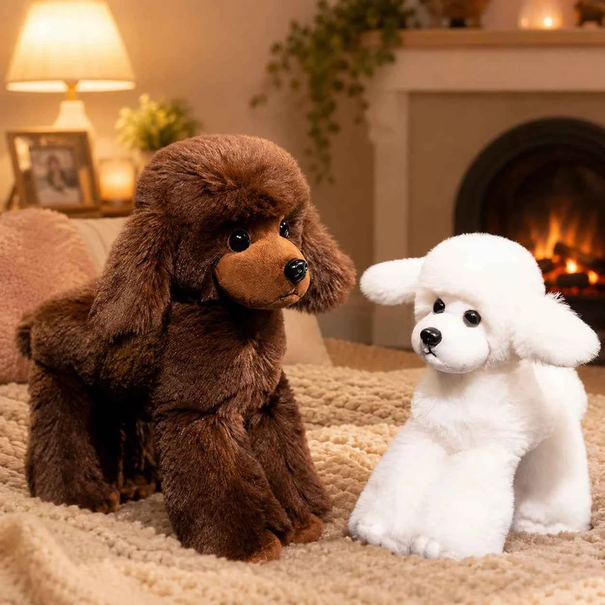 Kawaii Lifelike Poodle Plush Doll - Soft Stuffed Realistic Puppy Toy and Gift in 2 Colors, 20cm and 32cm