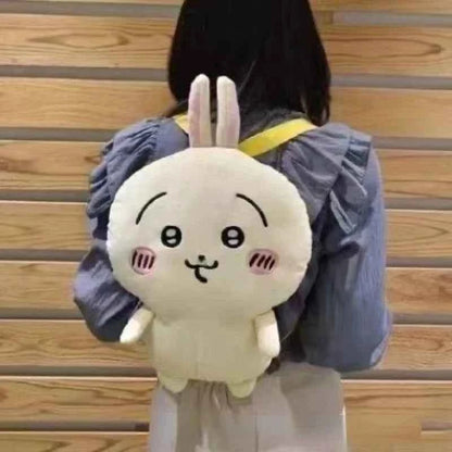 Kawaii Mini Doll Backpack - Cute Cartoon Plush Charm Bag in 3 Colors, Yellow Blue White