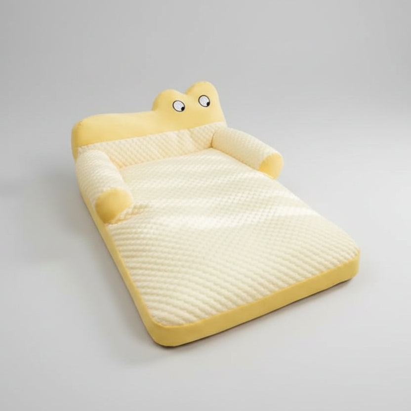Pet Sofa Ice Doudou Backrest Big Eye Cushion Cool Feeling Rock Yellow12PCS