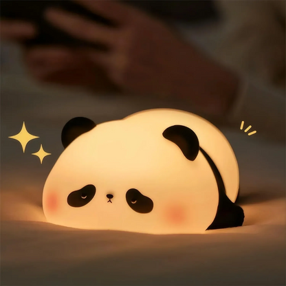 Kawaii Animal LED Night Light (3.9 in) - Dimmable Silicone Table Lamp Rechargeable