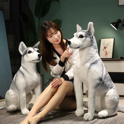 Realistic Husky Plush Toy – Simulation Siberian Husky Stuffed Dog