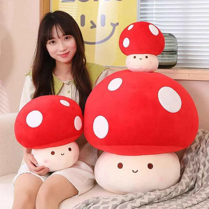 Kawaii Mushroom Plush Pillow – Cute Stuffed Plant Cushion