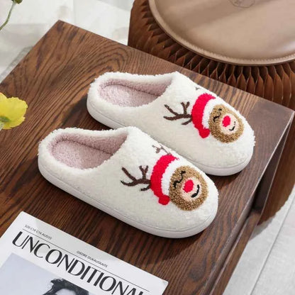 Lovely Winter Christmas Plush Slides - Unisex Non-slip Warm Flat Indoor Shoes