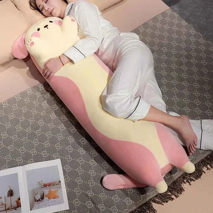 Giant Long Cat Plush Toy (35.4/43.3 in) - Cylindrical Animal Bolster Sleeping Pillow Gift