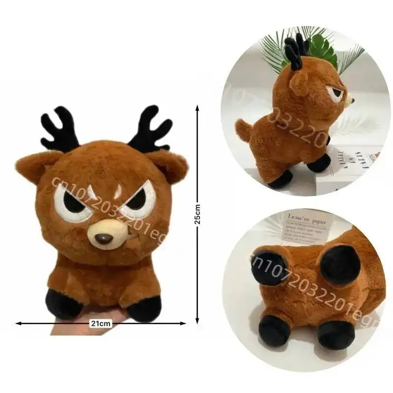 Forest Animal Plush Toy – Elk Deer & Owl Stuffed Doll 25cm angry elk