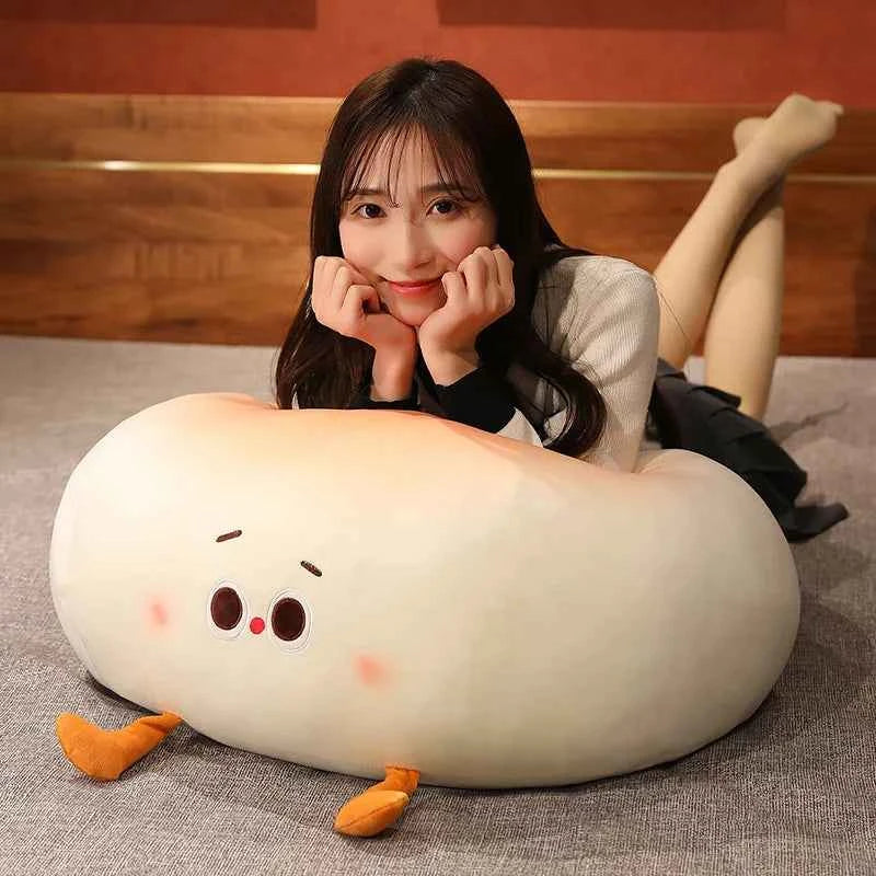 Kawaii Bread and Bun Plush Pillow - Soft Stuffed Food Cushion Toy and Gift, 30cm and 40cm