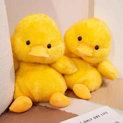 Kawaii Yellow Duck Plush Pillow - Soft Fluffy Stuffed Duck Toy and Room Decor Gift, 25cm and 30cm
