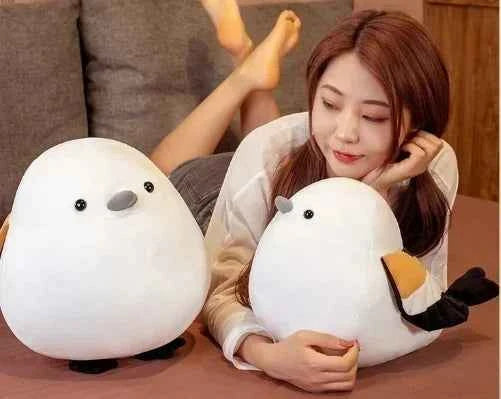 40cm Simulation Fat Round Sparrow Plush Toys Stuffed Lifelike Animal Doll Soft Bird Pillow Cute Gift for Girl