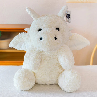 Green Little Flying Dragon Plush Toy – Soft Stuffed Dragon Pillow White