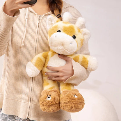 Kawaii Fluffy Giraffe Plush Doll - Soft Stuffed Animal Hug Pillow and Room Decor Gift, 2 Sizes