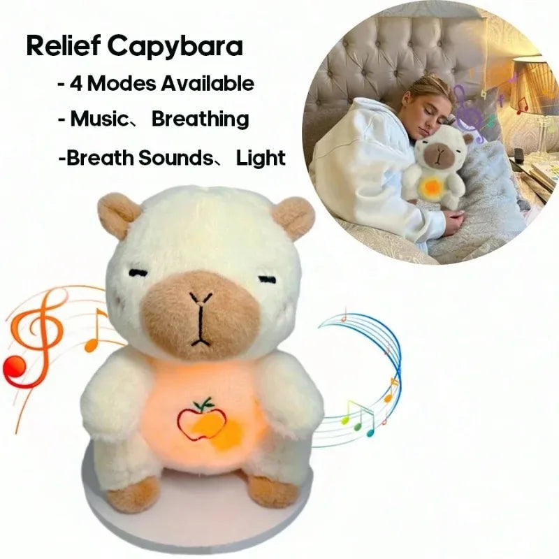 Breathing Animal Plush Toy – Sound & Light Sleep Companion