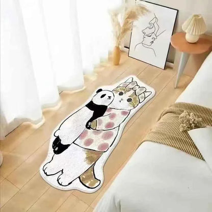 Cartoon Cat Carpet Plush Warm Bedside Blanket Cute Girlish JFYR lint-free 9