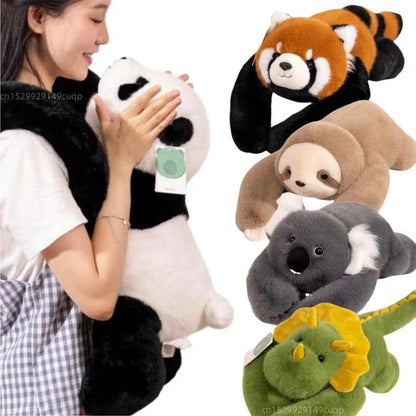 Kawaii Long-Arm Forest Animal Plush – Raccoon, Dinosaur, Sloth, Panda, Koala & Bear