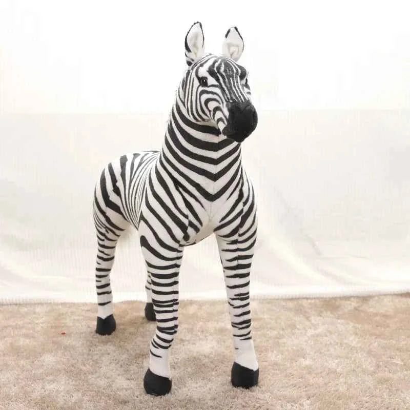 Standing Zebra Plush Toy – Giant Realistic Zebra Stuffed Animal