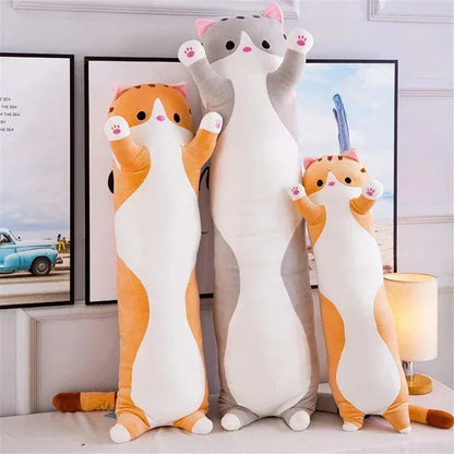 Kawaii Chubby Husky Body Pillow - Soft Stuffed Dog Long Sleeping Pillow and Gift, 3 Colors and 4 Sizes