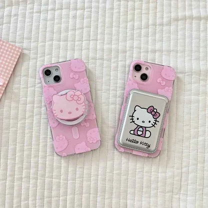 Cute Sanrio Hello Kitty Magnetic Wallet Magsafe Phone Case - Wireless Charge Cover