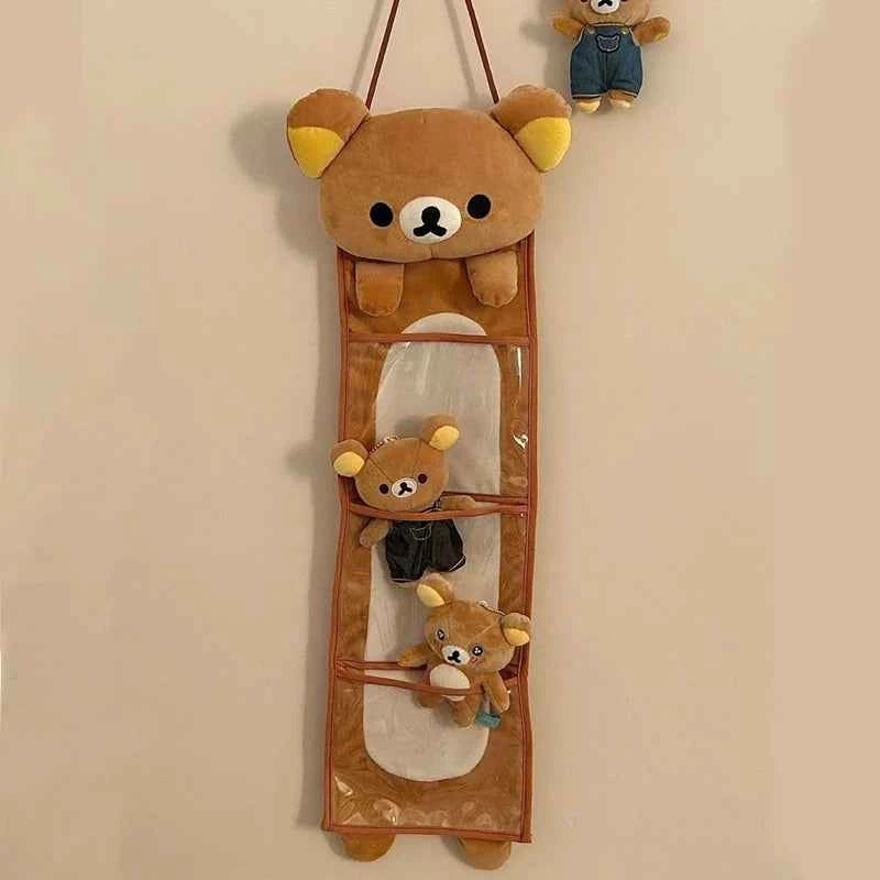 Kawaii Rilakkuma Wall Hanging Storage Bag Cartoon Bear Door
