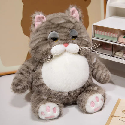 Kawaii Weighted Sitting Cat Plush – 25 cm Khaki 25 cm (9.8 in)
