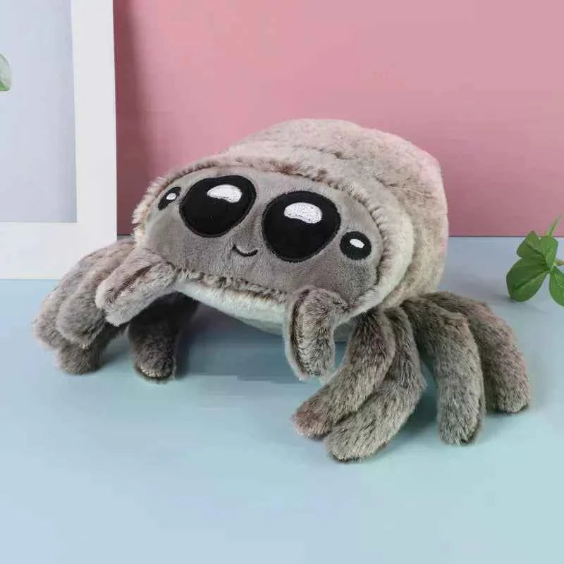 Kawaii Spider Plush Toy - Soft Stuffed Halloween Companion Doll and Gift, 3 Colors Gray 20cm (7.87")