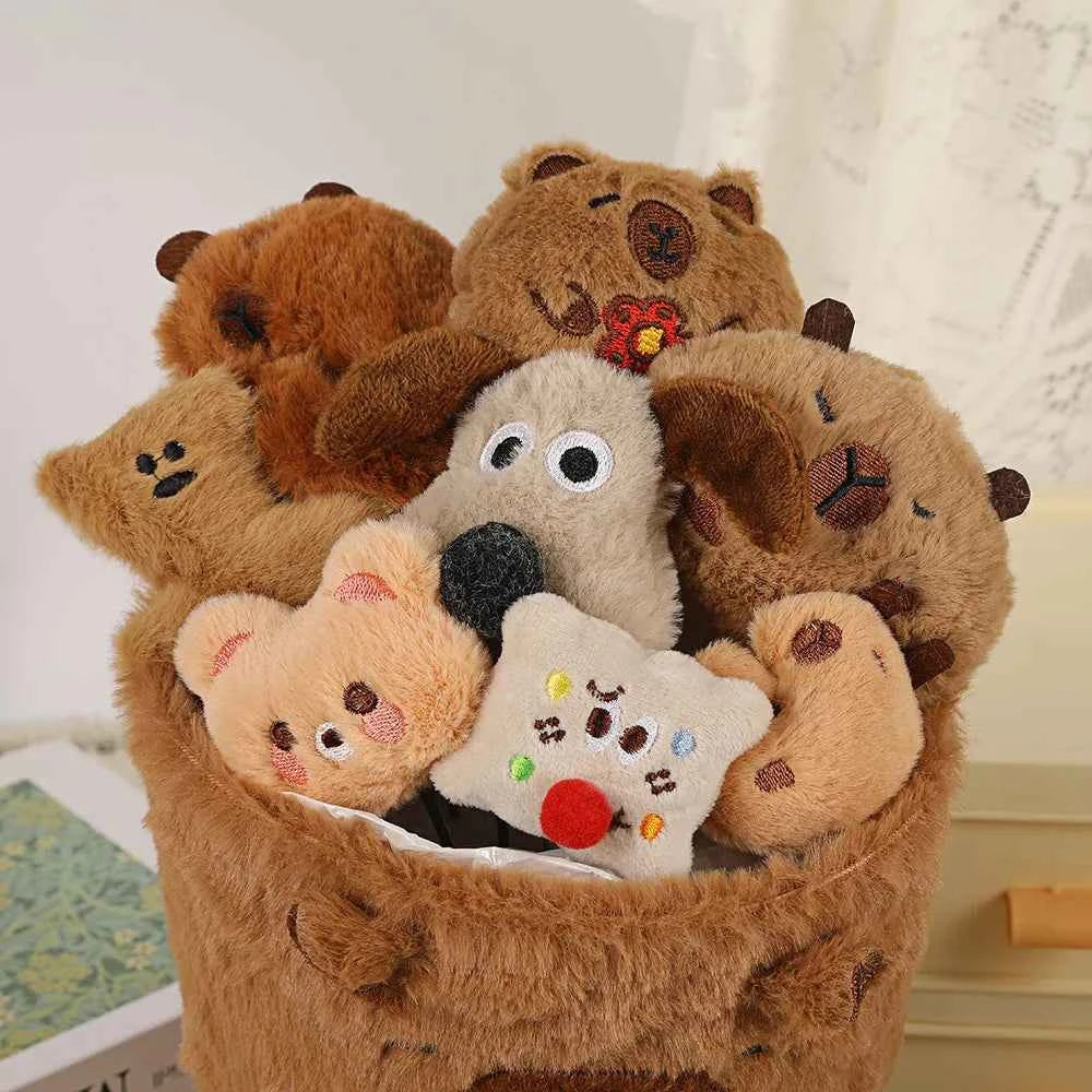 Cute Capybara Plush Bouquet - Stuffed Toy Bucket Hug Romantic Surprise Gift