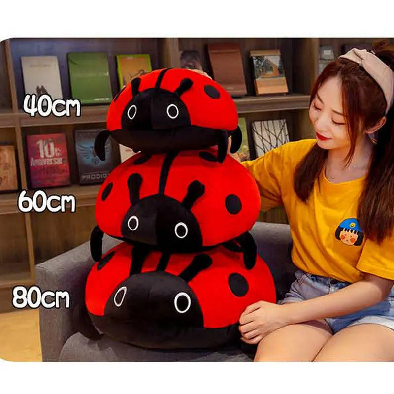 Cute Ladybug Plush Toy – Soft Ladybird Pillow Cushion
