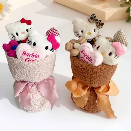 Hello Kitty Plush Bouquet (9.4 in) - Cute Anime Stuffed Doll Collectible Gift