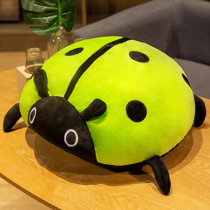 Cute Ladybug Plush Toy – Soft Ladybird Pillow Cushion Green