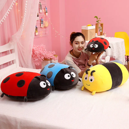 Kawaii Insect Plush Toy – Ladybug Bee Stuffed Pillow Cushion