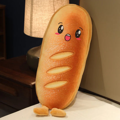 Cute Toast Bread Plush Pillow – Kawaii Soft Food Stuffed Cushion A
