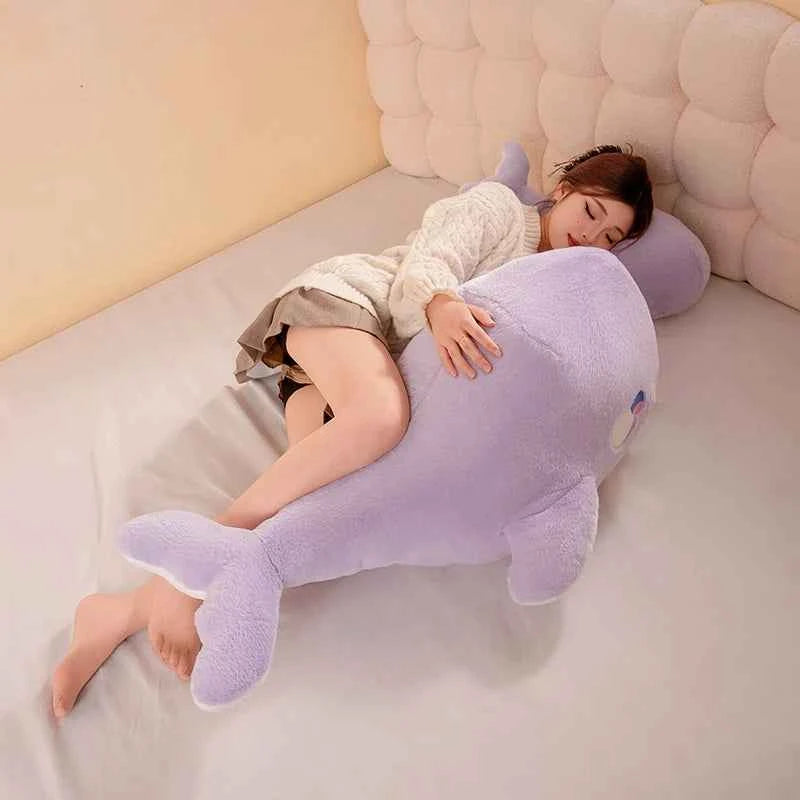 Kawaii Purple Whale Plush Toy – Super Soft Stuffed Marine Animal Pillow (40–100cm)