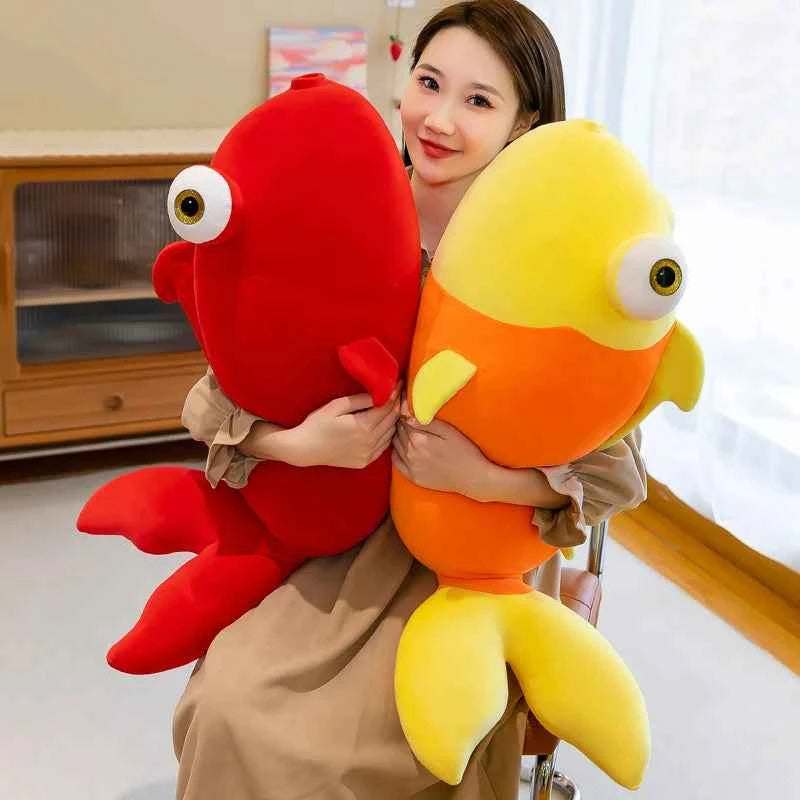 Kawaii Cute Fish Plush Pillow - Soft Stuffed Sea Animal Doll and Gift, 3 Colors and 3 Sizes