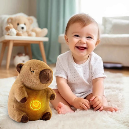 Music Breathing Capybara Plush Doll Rhythmic Lights Toys Soft Plush Stuffed Animal Capybara Otter Koala Toy Dolls Gift